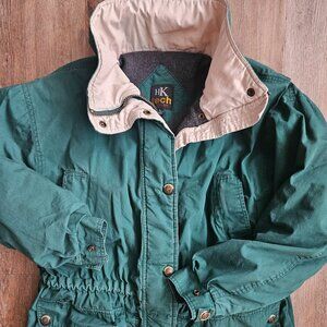 VTG Herman Kay HK Tech Green Fleece Lined Jacket Shell Men's Large 100% Cotton